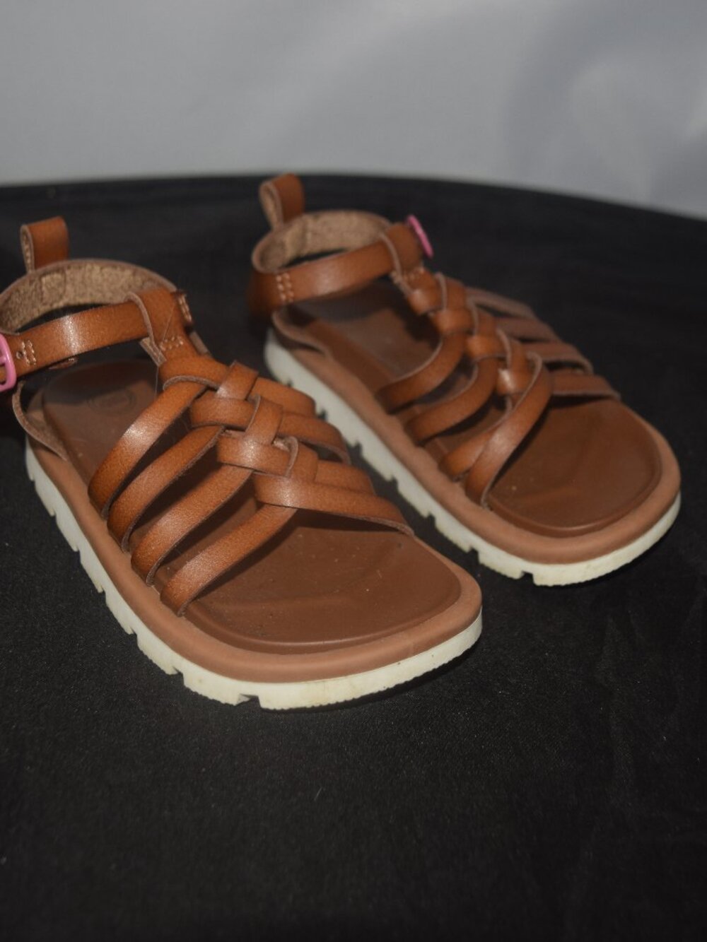 Wonder Nation Toddler Girls’ Gladiator Sandals – Brown Strappy Boho - size 7